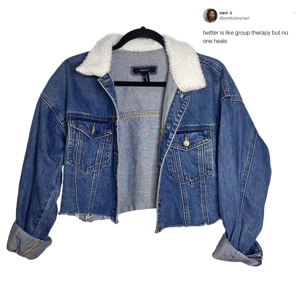 Cropped Blue Denim Jacket